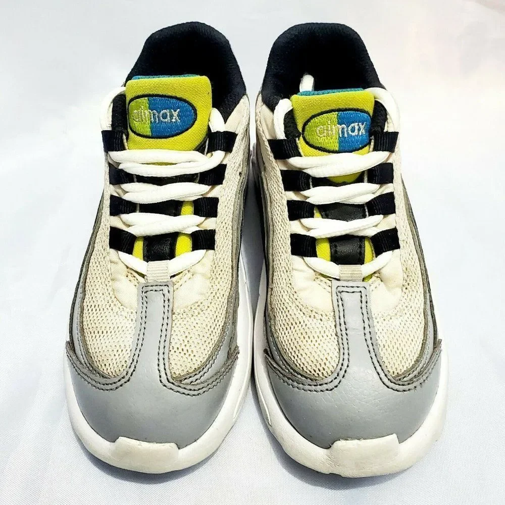 TODDLER NIKE LITTLE MAX AIRMAX 95 WOLF‎ GREY/CYBER/BLACK UNISEX 10c 905462-017